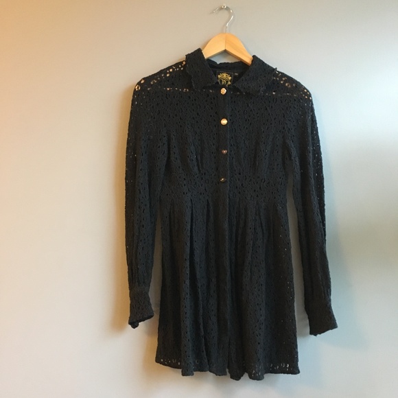 🚫 Sheer Black Vintage Lace Dress - Picture 2 of 6